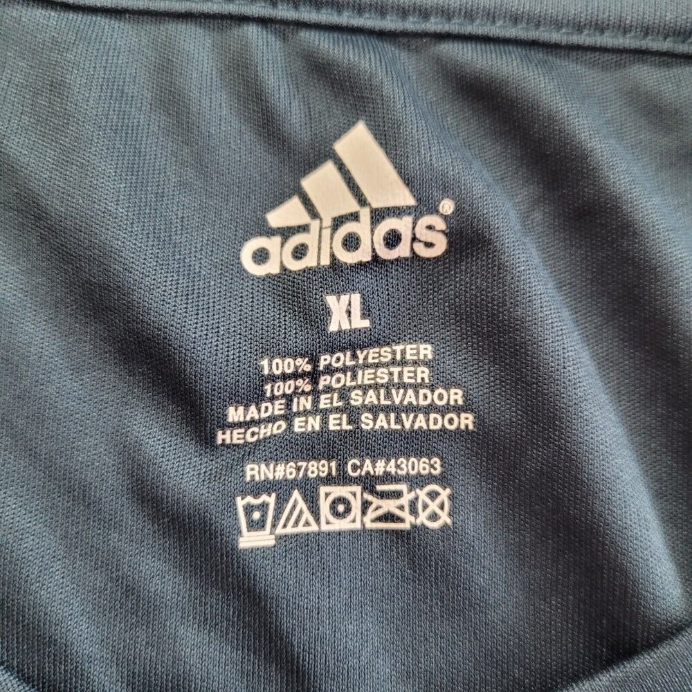 adidas Women's Short Sleeve Tee in Navy with White Logo - Picture 5 of 11